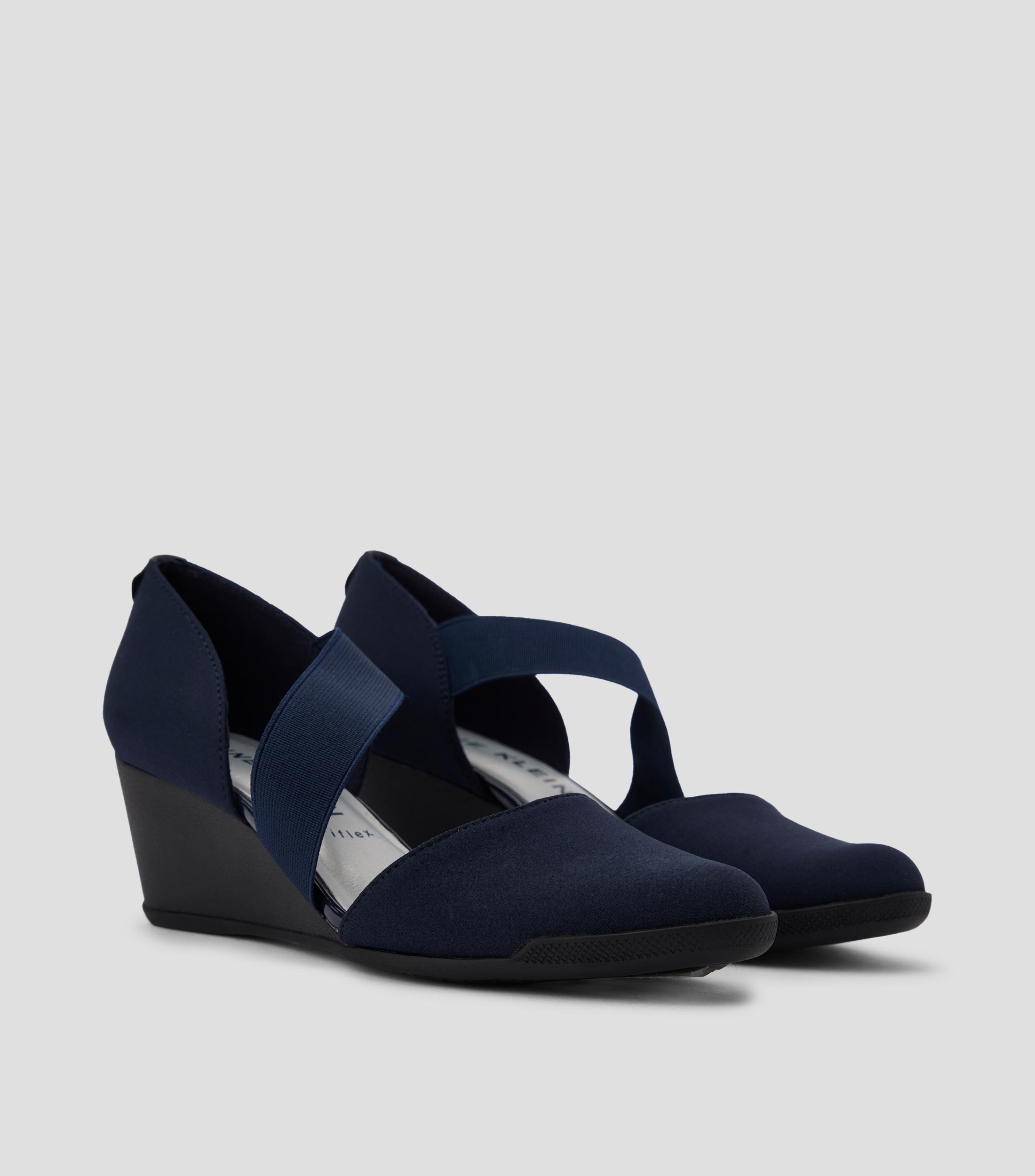 Zapatillas con tacón medio de cuña Mujer